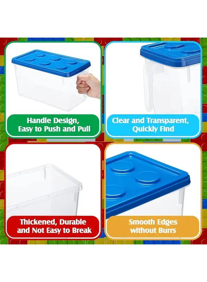 Green Stackable Toy Storage Bin with Lid and Handle - Image 3