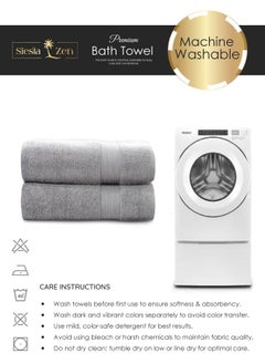 Siesta Zen Jumbo Bath Sheet 600GSM Hotel Spa Towel Extra Large 90x180cm (35x70 inches) Ultra Soft & highly Absorbent, Durable, Quick Dry Thick Super Soft Luxury Hotel Quality (Gift Pack)  - Image 4