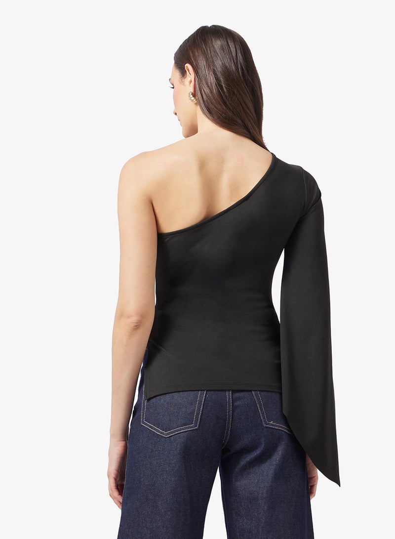 ELLA One Shoulder Fitted Top - Image 3