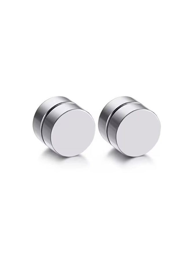 aeen 5 Pairs 304 Stainless Steel Magnetic Stud Earrings | Non-Piercing Double-Sided Earrings Gift for Men & Women - Image 5