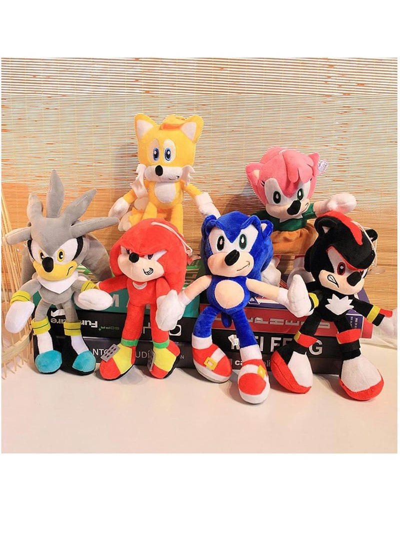 6pcs Sonic The Hedgehog Action Figures Plush Toys Stuffed Animals Puppets Set Hedgehog Tails Knuckles Shadow Tomy Amy Plush Doll - Image 4