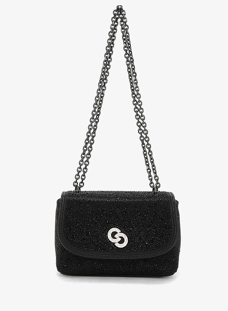 Embellished Crossbody Bag With Chain Strap