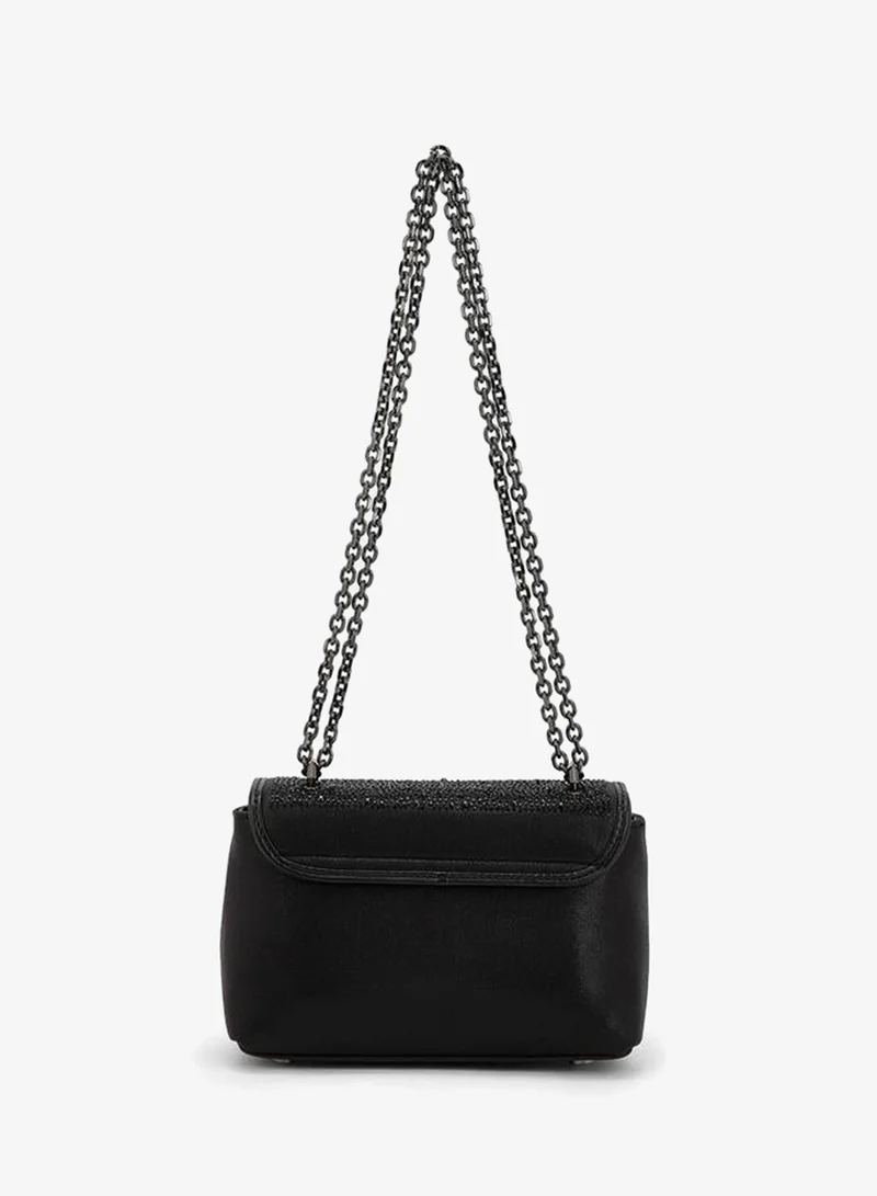 Celeste BLACK Embellished Crossbody Bag With Chain Strap for Women | Best Price UAE
