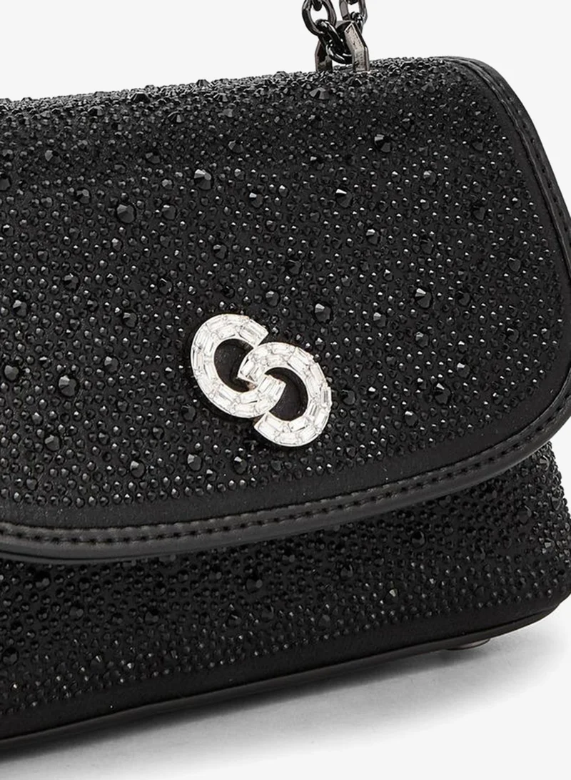 Celeste BLACK Embellished Crossbody Bag With Chain Strap for Women | Best Price UAE