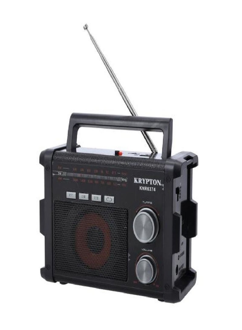 KRYPTON Portable Radio Multifunctional Rechargeable Bluetooth USB Radio LED Light Weight Black KNR6374 - Image 2