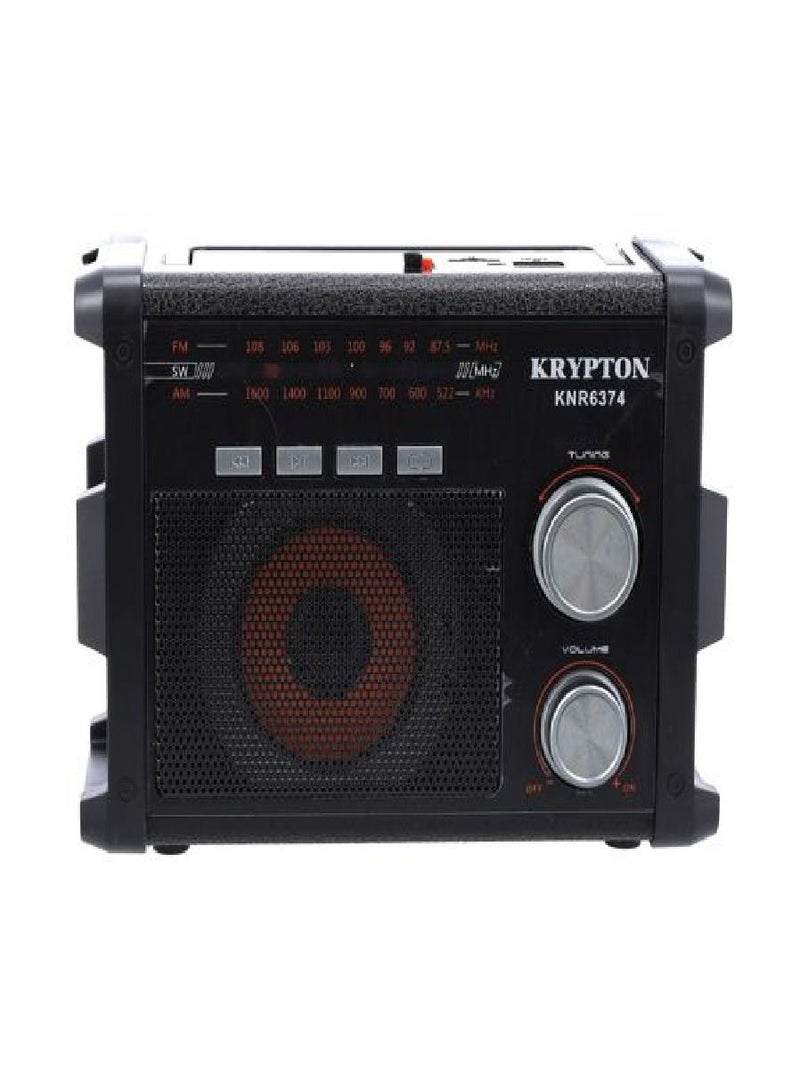 KRYPTON Portable Radio Multifunctional Rechargeable Bluetooth USB Radio LED Light Weight Black KNR6374 - Image 3