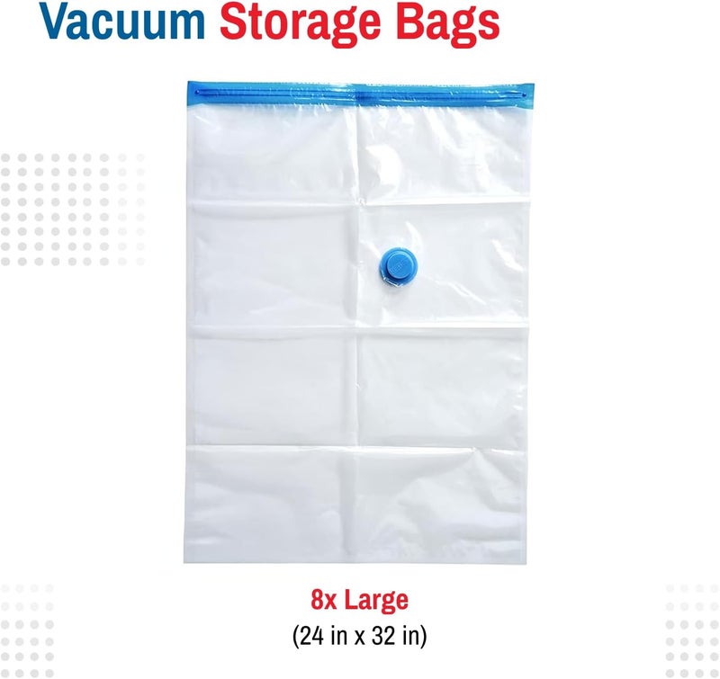 Spacesaver 8 Pack Large Vacuum Storage Bags for Comforters, Blankets & Clothes – Vacuum Sealed Compression Bags with Hand Pump – Space Saver Storage Bags for Bedding, Moving, Travel & Organization - Image 3