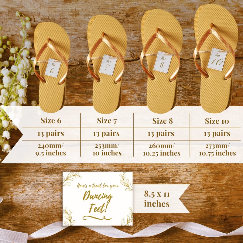 Orca Bulk Flip Flops For Wedding Guests (GOLD) | 52 Pack Wholesale Wedding Sandals - Image 5