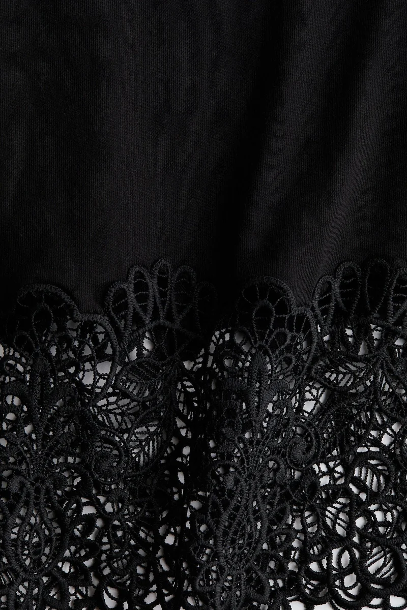 H&M Lace-trimmed T-shirt