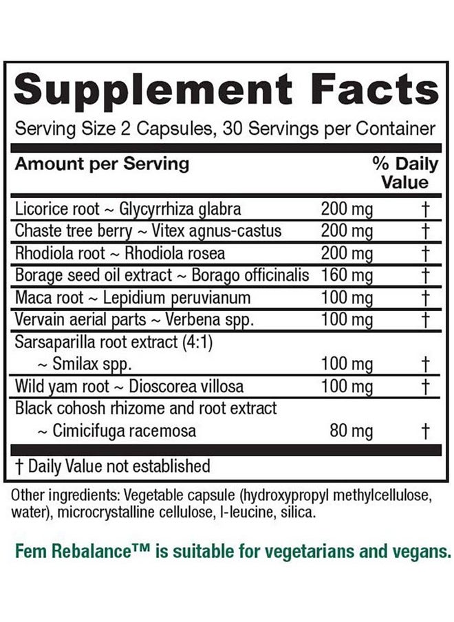 Vitanica Femrebalance Hormone Balance Support For Women Vegan 60 Capsules  - Image 3