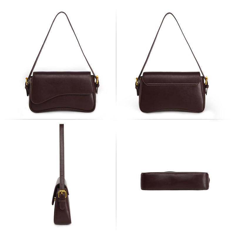 Gumhay Shoulder Bag for women Clutch Purse Handbag PU Leather Tote Bag with 2 Removable Straps and Zipper Closure Crossbody Bags (A-Coffee Color) - Image 3