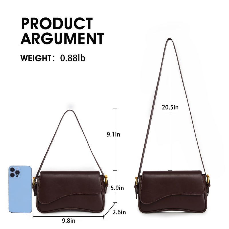 Gumhay Shoulder Bag for women Clutch Purse Handbag PU Leather Tote Bag with 2 Removable Straps and Zipper Closure Crossbody Bags (A-Coffee Color) - Image 4