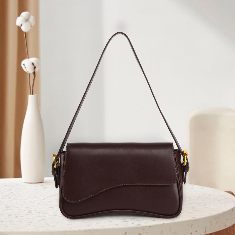 Gumhay Shoulder Bag for women Clutch Purse Handbag PU Leather Tote Bag with 2 Removable Straps and Zipper Closure Crossbody Bags (A-Coffee Color) - Image 2