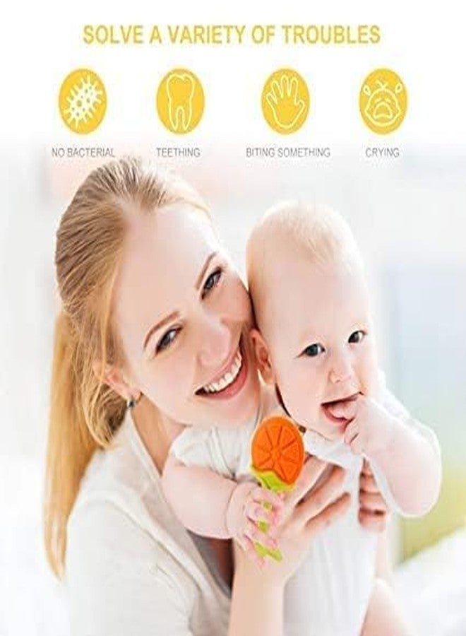 Miracle Moms Silicone Teething Toys for 0-12 Month babies/BPA Free Soft and Textured Fruit shaped Silicone Teether Gum Chews Infant Toys/ Baby Fruit Teether and soother pacifier/fruit shaped teether for baby (Pack of 2) Any shape - Image 5
