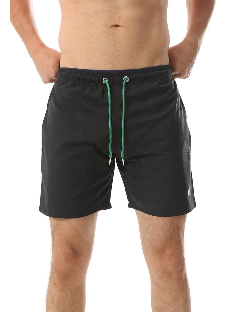 WHITE RABBIT Plain Basic Mid-Rise Swim Shorts  - Image 1