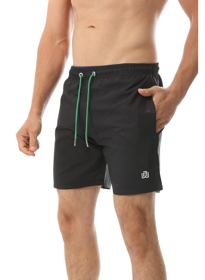 WHITE RABBIT Plain Basic Mid-Rise Swim Shorts  - Image 2