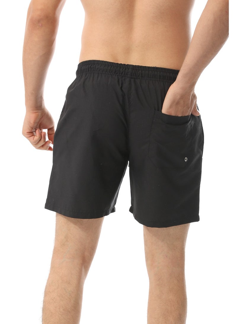 WHITE RABBIT Plain Basic Mid-Rise Swim Shorts  - Image 3