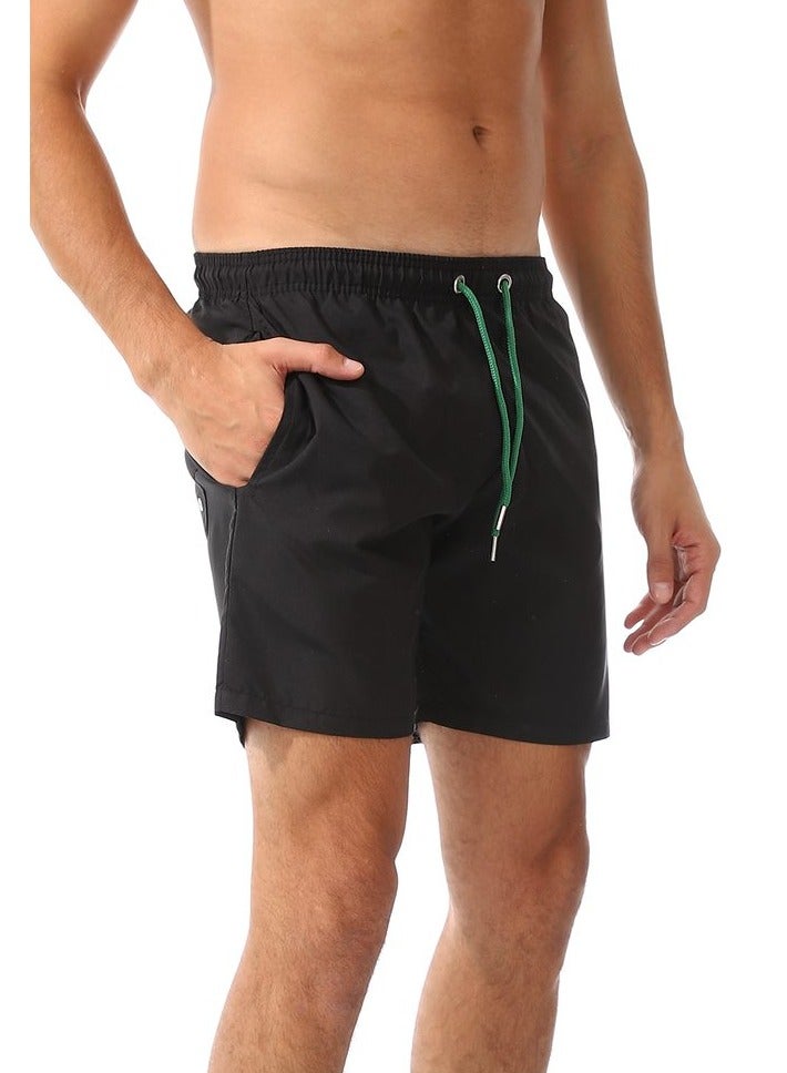 WHITE RABBIT Plain Basic Mid-Rise Swim Shorts  - Image 4