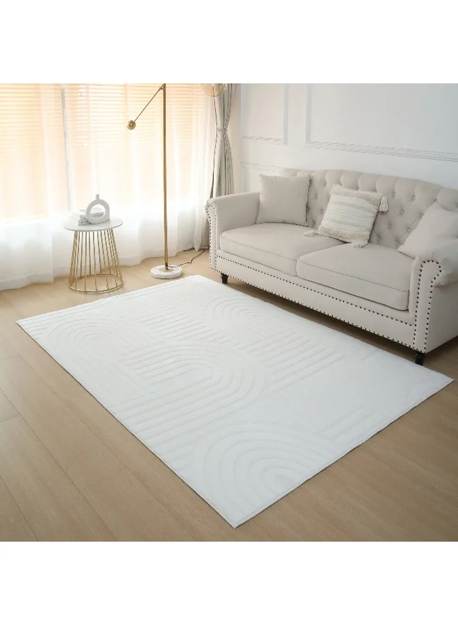 هوم بوكس Zara Baden Jacquard Rabbit Fur Rug - 200x300 cm