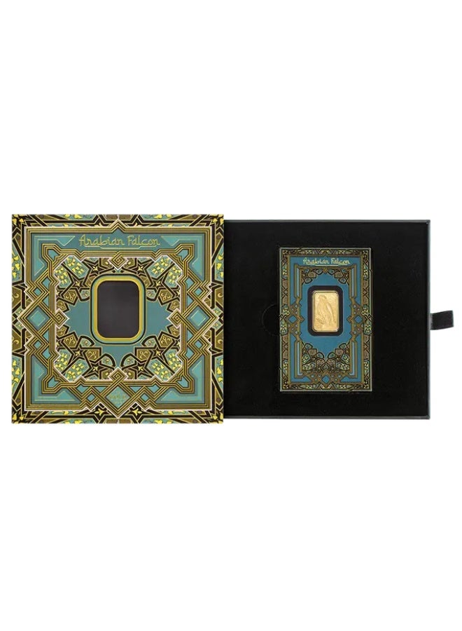 بامب سبيكة ذهب الصقر العربي بامب عيار 24 بوزن 5 غرام مع إطار ستانلس ستيل - Image 2