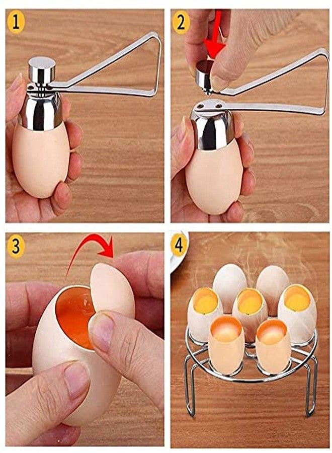 COLIBROX 1Pack Egg Cracker Topper, Ashero Stainless Steel Egg Opener Eggshell Cutter Kitchen Remover Tool for Raw/Soft Hard Boiled Egg - Image 4