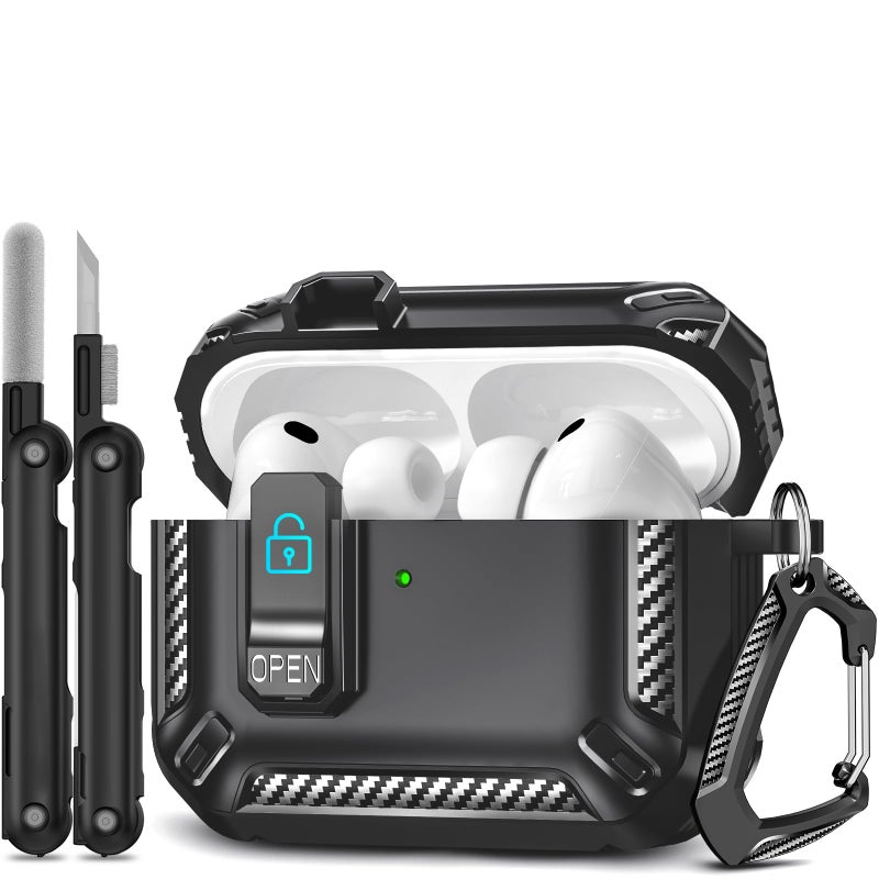 TNSNK for AirPods Pro 3 Case (2025 New), Secure Lock Cases Cover with Cleaning Kit & Keychain Compatible with Airpods Pro 3rd Generation Case for Men Women, Powerful Drop Protection - Image 1