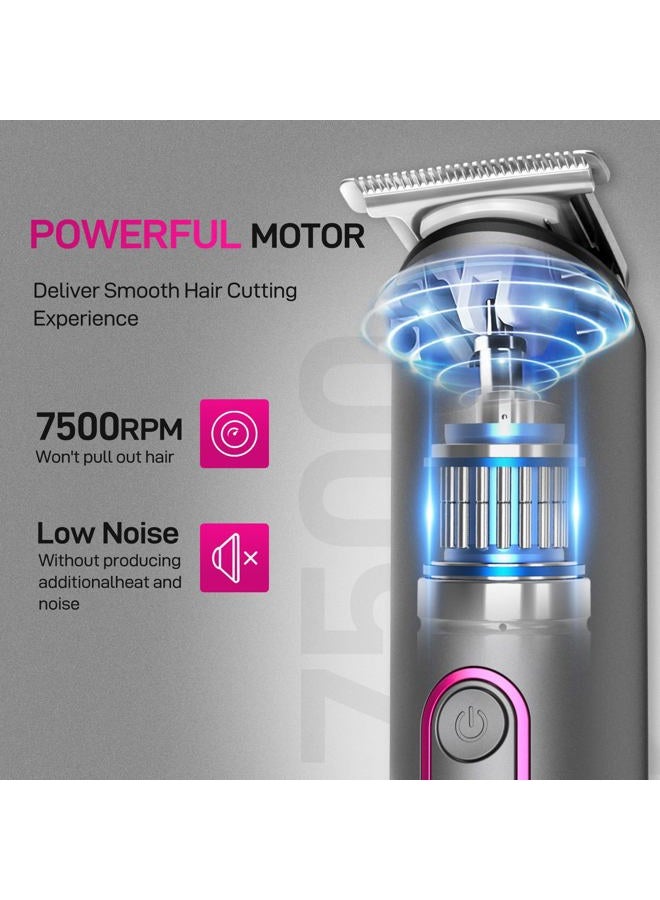 pritech Hair Trimmer for Women, Waterproof Bikini Trimmer, Rechargeable Pubic Hair Clippers and Trimmer, Home Hair Cut Kit, Cordless Barber Grooming Sets, Aurora Gray…… - Image 4