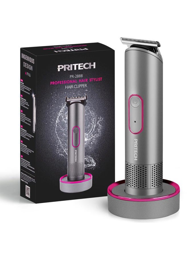 pritech Hair Trimmer for Women, Waterproof Bikini Trimmer, Rechargeable Pubic Hair Clippers and Trimmer, Home Hair Cut Kit, Cordless Barber Grooming Sets, Aurora Gray…… - Image 1