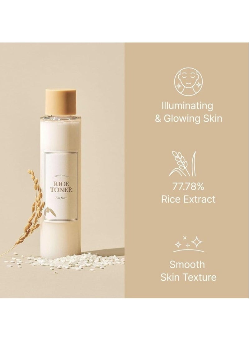 I'M FROM Rice Toner, Milky Toner for Glowing Skin, 77.78% Korean Rice, Glow Essence with Niacinamide, Hydrating for Sensitive, Dry, Dull, Combination Skin Moisturizer, Vegan, Fragrance Free, Glass Skin 150ml  - Image 3