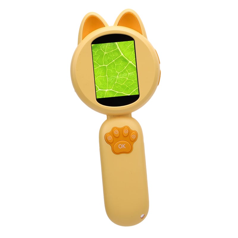 Electronic Magnifying Glass Handheld 2.0 Inch Color Screen Portable Digital Microscope Educational Science Toys with 8 LED Lights Yellow - Image 5