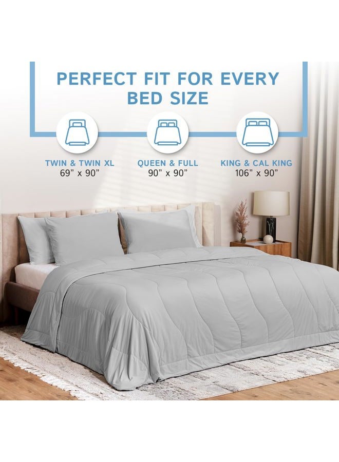 Four Seasons Essentials Cooling Comforter - Queen Size 90" x 90" - Gray - Image 3