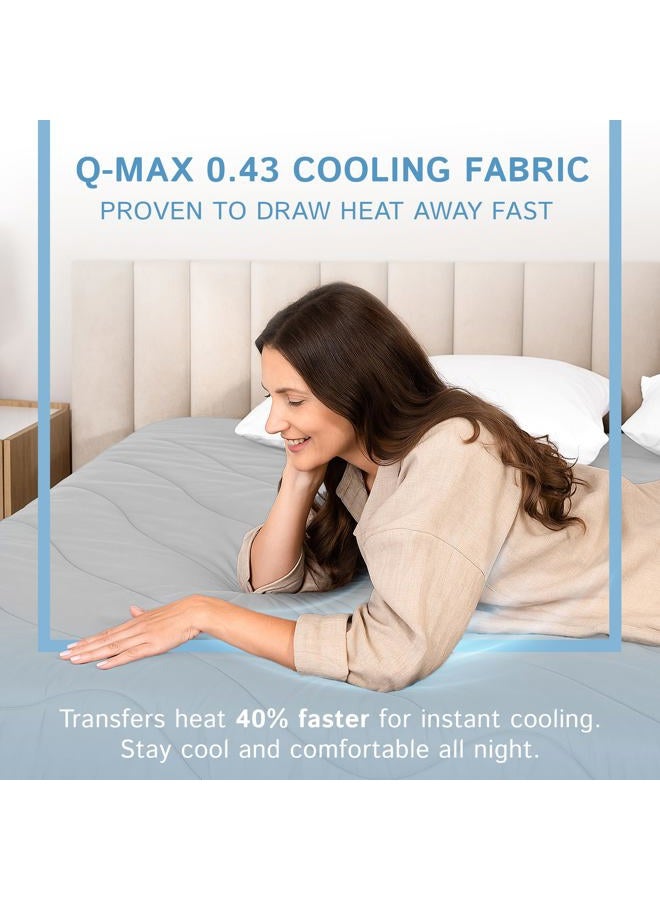 Four Seasons Essentials Cooling Comforter - Queen Size 90" x 90" - Gray - Image 2