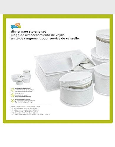 Honey Can Do Honey-Can-Do SFT-01630 Dinnerware Storage Set, 5-Piece,White - Image 4