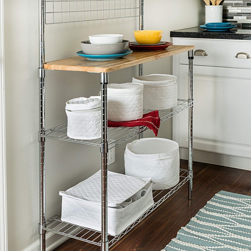 Honey Can Do Honey-Can-Do SFT-01630 Dinnerware Storage Set, 5-Piece,White - Image 2