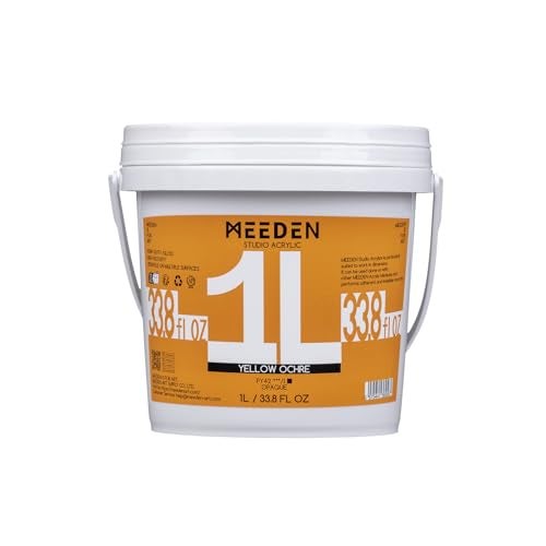 MEEDEN Yellow Ochre Acrylic Paint: 1 L /33.8 oz Heavy Body Gloss Non-Toxic - Thick Art Paints for Canvas Crafts Wood Metal Plastic Wall - Image 1