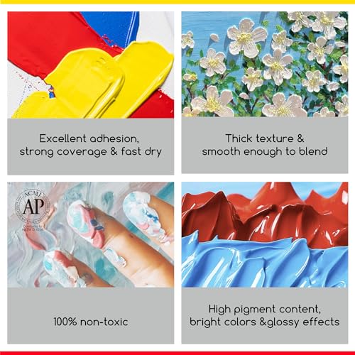 MEEDEN Yellow Ochre Acrylic Paint: 1 L /33.8 oz Heavy Body Gloss Non-Toxic - Thick Art Paints for Canvas Crafts Wood Metal Plastic Wall - Image 3