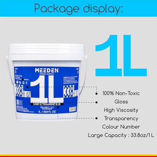 MEEDEN Yellow Ochre Acrylic Paint: 1 L /33.8 oz Heavy Body Gloss Non-Toxic - Thick Art Paints for Canvas Crafts Wood Metal Plastic Wall - Image 4