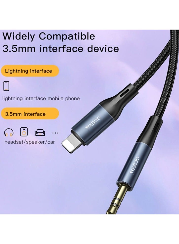 يسيدو Yesido YAU35 AUX محول Lightning إلى 3.5 ملم كابل صوت 100 سم - Image 4