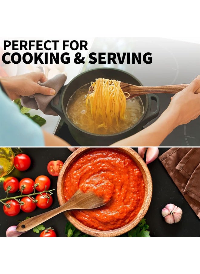 6-Piece Wooden Spoons for Cooking, Smooth Finish Teak Wooden Utensils for Cooking, Soft Comfort-Grip Wood Spoons for Cooking, Non-Stick Wooden Cooking Utensils, Wooden Spoon Sets