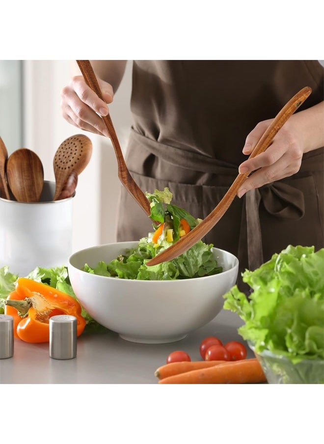 6-Piece Wooden Spoons for Cooking, Smooth Finish Teak Wooden Utensils for Cooking, Soft Comfort-Grip Wood Spoons for Cooking, Non-Stick Wooden Cooking Utensils, Wooden Spoon Sets