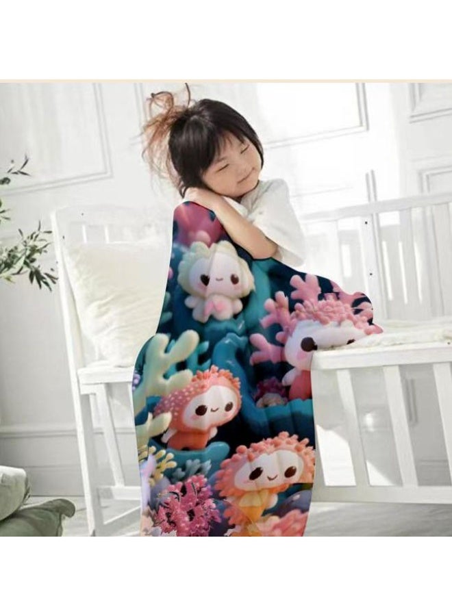 عام بطانية رقيقة من الفانيلا الكرتونية للأطفال والرضع (دافئة ومريحة، ومناسبة للنوم والألعاب) 70 سم * 100 سم - Image 2