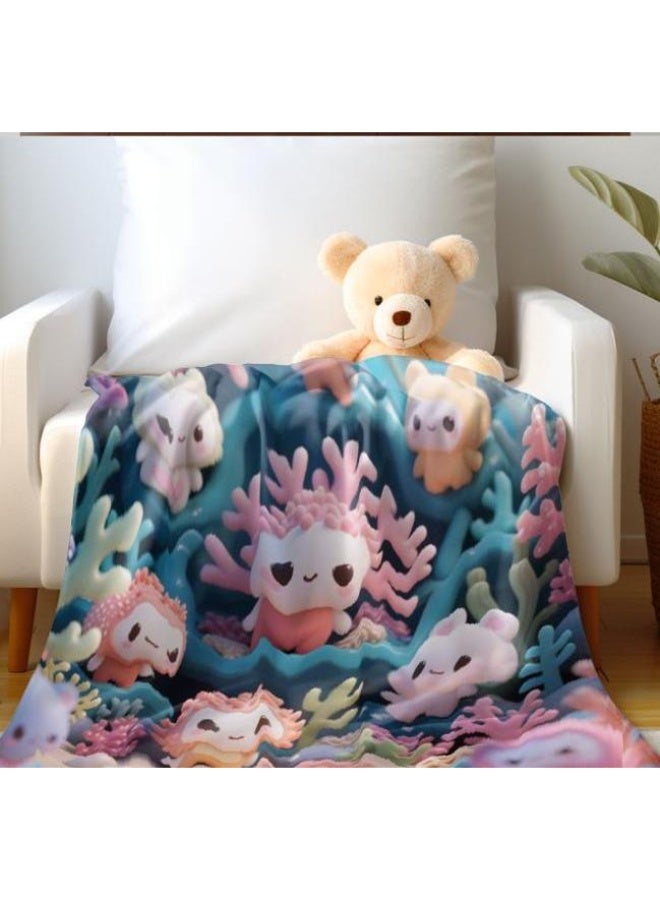 عام بطانية رقيقة من الفانيلا الكرتونية للأطفال والرضع (دافئة ومريحة، ومناسبة للنوم والألعاب) 70 سم * 100 سم - Image 4