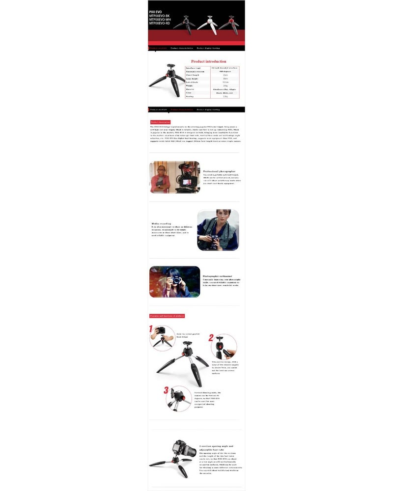 مانفروتو إلكترونيات Manfrotto tripod_Manfrotto MTPIXIEVO-BK - Image 5