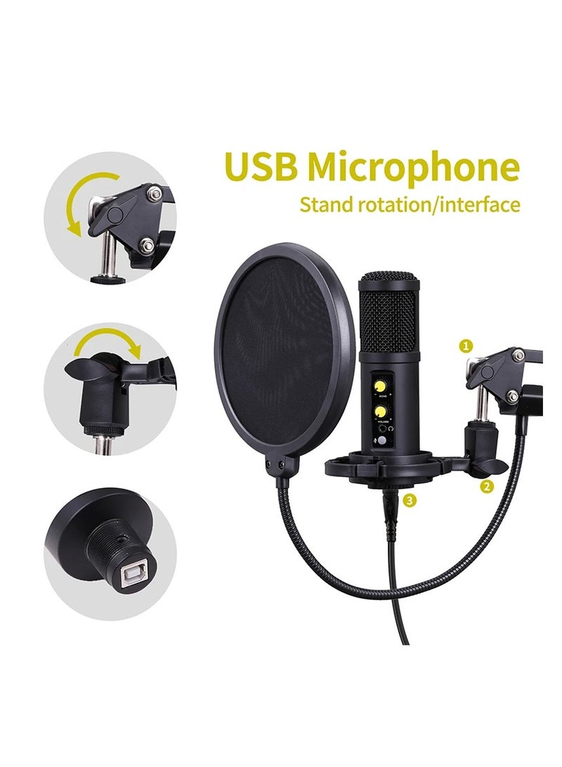 USB Computer Microphone Kit With Arm Shock Absorption Stand Popular Filters For Gaming Recording Podcast Chat Plug And Play  - Image 2