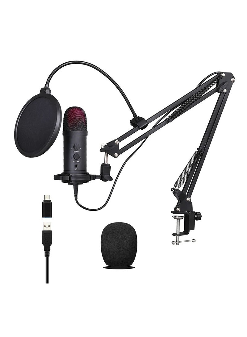 USB Computer Microphone Kit With Arm Shock Absorption Stand Popular Filters For Gaming Recording Podcast Chat Plug And Play  - Image 5