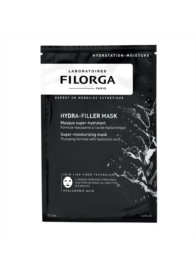 Laboratoires Filorga Paris Filorga Hydra-Filler Super Moisturizing Personal Skincare Face Mask, Sheet Mask With Concentrated Serum of Hyaluronic Acid and Aloe to Hydrate Skin and Boost Complexion Care, 0.81 oz.  - Image 1