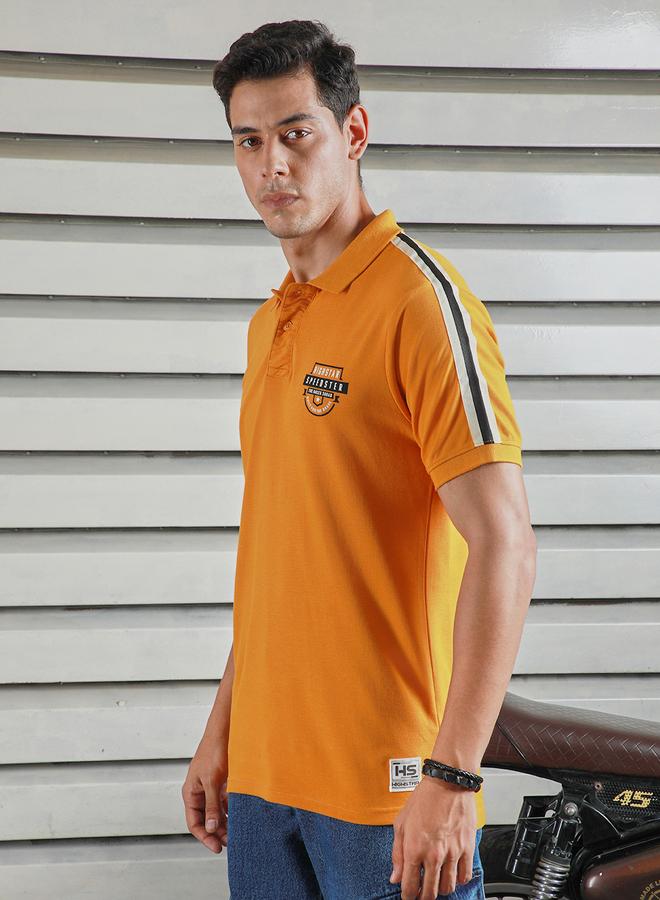HIGH STAR HIGH STAR Patch Work Regular Fit Polo Neck T-Shirt - Image 3