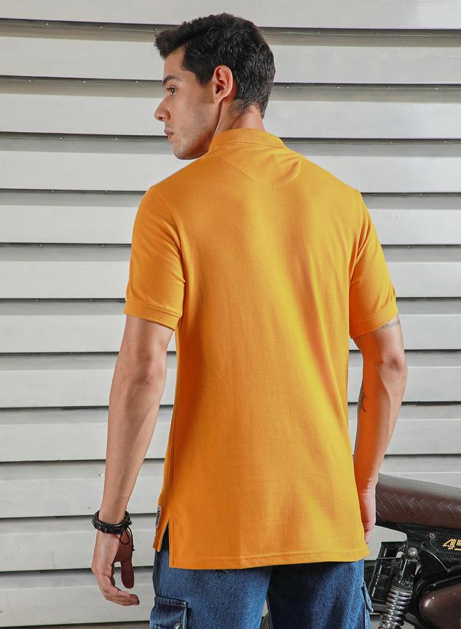HIGH STAR HIGH STAR Patch Work Regular Fit Polo Neck T-Shirt - Image 1
