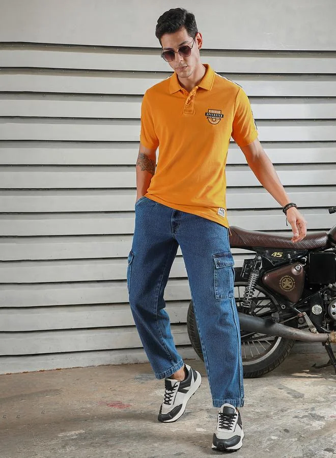 High Star  Patch Work Regular Fit Polo Neck T-Shirt for Men | Best Price UAE