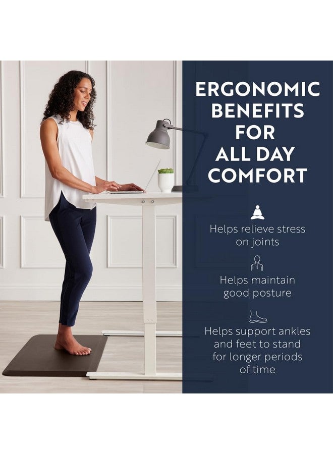 KANGAROO Thick Ergonomic Anti Fatigue Mats for Kitchen Floor, 39x20, Cushioned Standing Office Desk Mat, Waterproof Scratch Resistant Topside, Supportive All Day Comfort Padded Foam Rugs, Brown - Image 3